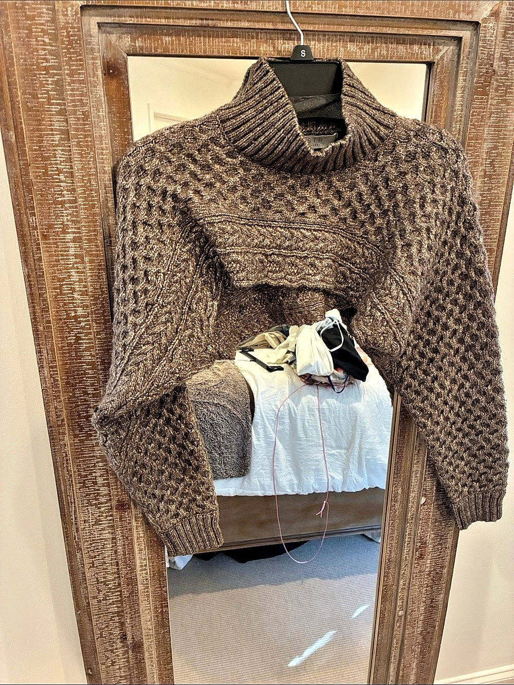 ASTR The Label Cable-Knit Sweater Shrug Set Brown